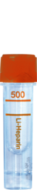 Microvette® 500 Heparina de litio, 500 µl, cierre naranja, fondo plano