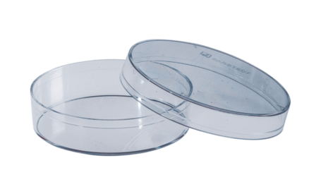 Placa de Petri, 54,65 x 14,7 mm, transparente, sem saliências de ventilação
