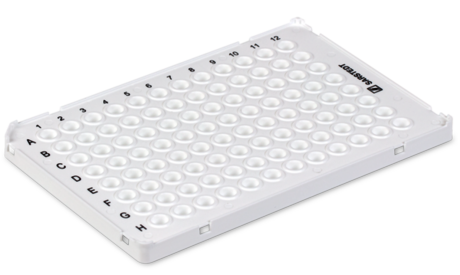 PCR plate half skirt, 96 well, white, Low Profile, 100 µl, PCR Performance Tested, PP