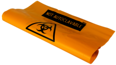 Sacs autoclavables, (L x l) : 900 x 320 mm, LD-PE, jaune, Danger biologique