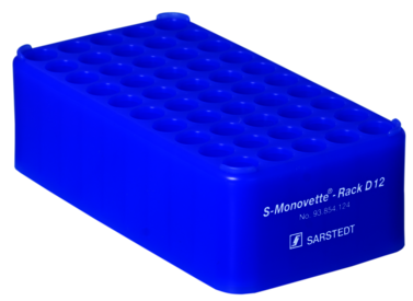 S-Monovette® rack D12, Ø opening: 12 mm, 5 x 10, blue