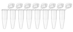PCR strip of 8, PCR Performance Tested, transparent, PP, round cap