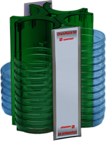 DishRack, altura: 240 mm, verde, para 52 placas de Petri de un Ø de 92 mm