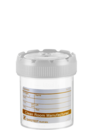 Multi-purpose container, max. volume: 70 ml, (LxØ): 55 x 44 mm, graduated, PP, translucent, with paper label