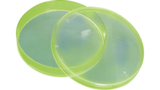 Placa de Petri, 92 x 16 mm, amarela, com saliências de ventilação