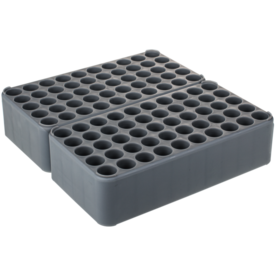 Gradilla de bloque doble D13, Ø orificio: 13 mm, 10 x 10, gris