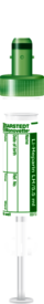 S-Monovette® Lithium heparin LH, 5.5 ml, cap green, (LxØ): 75 x 15 mm, with paper label
