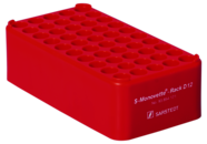 Rack S-Monovette® D12, Ø da abertura: 12 mm, 5 x 10, vermelha
