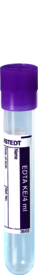 Probenröhre, EDTA K3E, 4 ml, Verschluss violett, (LxØ): 75 x 12 mm, mit Papieretikett