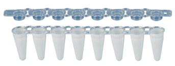 PCR strip of 8, 100 µl, PCR Performance Tested, white, PP, flat cap