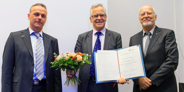 Von links nach rechts Rainer Schuster, Prof. Dr. B. Dahlbäck, Prof. Dr. M. Neumaier